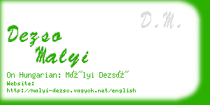 dezso malyi business card